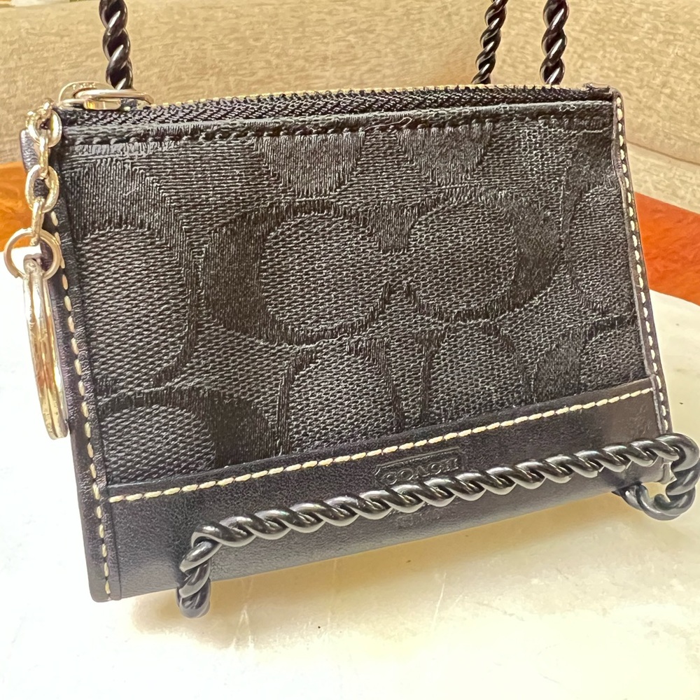 Coach Black Signature Pattern Wallet and Card Holder - Picture 11 of 11